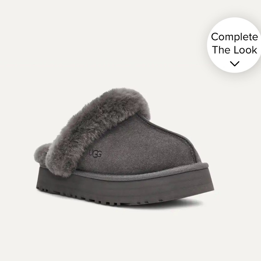 UGG Charcoal Gray Disquette Slippers